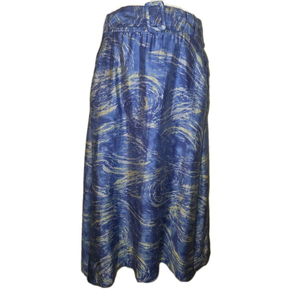 NWT 14 Blue‎ Artistic Lined Midi Side-Zip Skirt w/Pockets Worthington MSRP $68